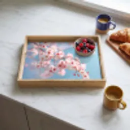 Takken - Bloesems - Roze Dienblad Rechthoek middel -sfeer2
