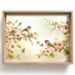 Takken - Bloemen - Vogeltjes - Roze Dienblad Rechthoek middel -z3d_shopping