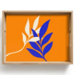 Takken - Bladeren - Minimalistisch - Blauw Dienblad Rechthoek middel -z3d_shopping
