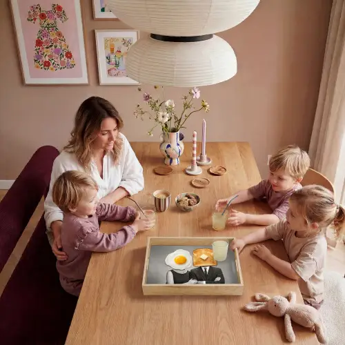 Ontbijt - Koppel - Ei - Brood Dienblad Rechthoek middel -sfeer4