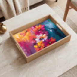 Felle bloemen - Dynamisch - Levendig Dienblad Rechthoek middel -sfeer1