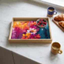 Felle bloemen - Dynamisch - Levendig Dienblad Rechthoek middel -sfeer2