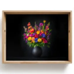 Felgekleurd - Bloemen - Vaas Dienblad Rechthoek middel -z3d_shopping