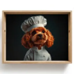 Bruin - Kok - Hondje Dienblad Rechthoek middel -z3d_shopping