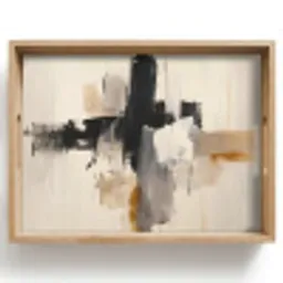 Penseelstreken - Ruw - Abstract - Beige Dienblad Rechthoek middel -z3d_shopping