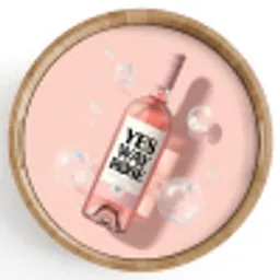 Bubbels - Rosé - Roze Dienblad Rond middel -z3d_shopping
