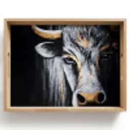 Stier - Hoorns - Snuit - Goud Dienblad Rechthoek middel -z3d_shopping
