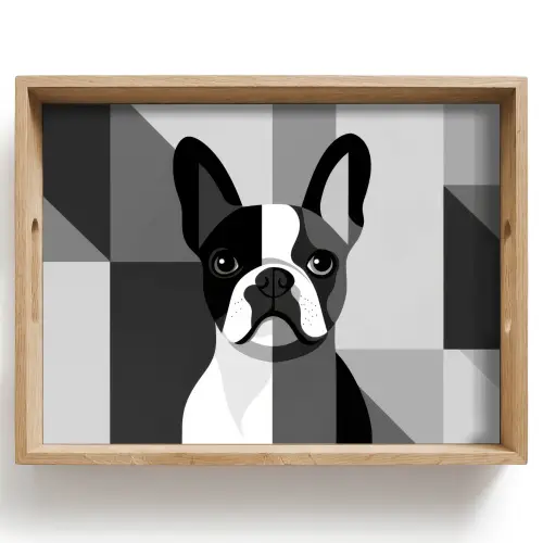 Buldog - Zwart - Abstract - Vlakken Dienblad Rechthoek middel -z3d_shopping