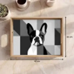 Buldog - Zwart - Abstract - Vlakken Dienblad Rechthoek middel -USP_Formaat