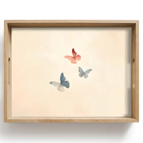 Vlinders - Minimalistisch - Roze Dienblad Rechthoek middel -z3d_shopping