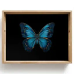 Vlinder - Blauw - Contrast Dienblad Rechthoek middel -z3d_shopping