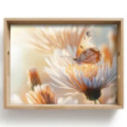 Vlinder - Bloem - Oranje Dienblad Rechthoek middel -z3d_shopping