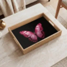 Vlinder - Fuchsia - Grafisch Dienblad Rechthoek middel -sfeer1