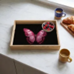Vlinder - Fuchsia - Grafisch Dienblad Rechthoek middel -sfeer2