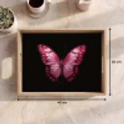 Vlinder - Fuchsia - Grafisch Dienblad Rechthoek middel -USP_Formaat