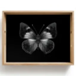 Vlinder - Grijs - Mysterieus Dienblad Rechthoek middel -z3d_shopping