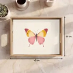 Vlinder - Illustratie - Roze Dienblad Rechthoek middel -USP_Formaat