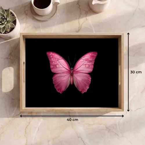 Vlinder - roze - Elegant Dienblad Rechthoek middel -USP_Formaat