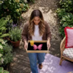 Vlinder - roze - Elegant Dienblad Rechthoek middel -sfeer5