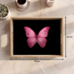 Vlinder - roze - Elegant Dienblad Rechthoek middel -USP_Formaat
