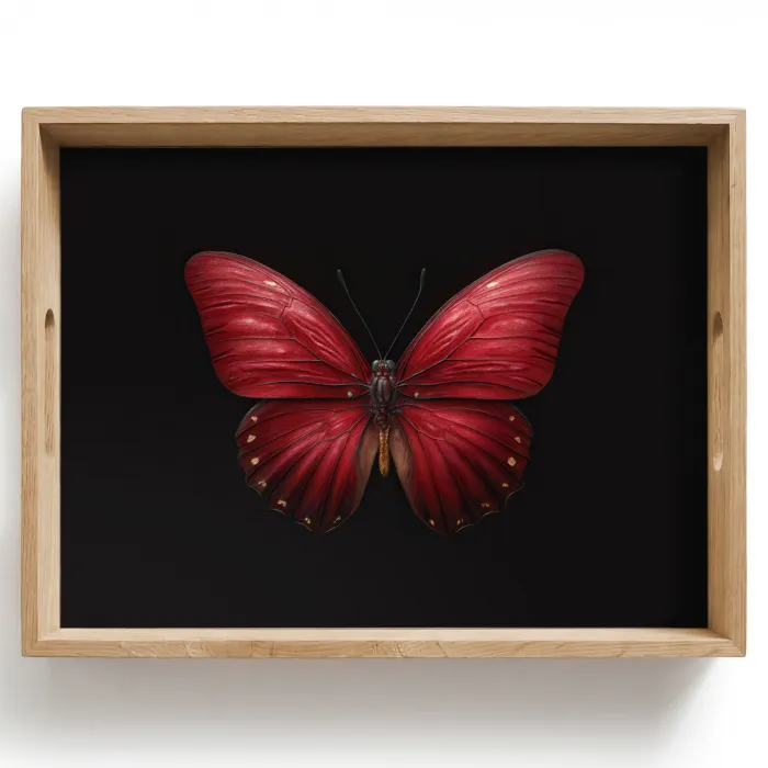 Vlinder - Rood - Minimalistisch Dienblad Rechthoek middel -z3d_shopping