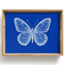 Vlinder - Wit - Getekend - Stippen Dienblad Rechthoek middel -z3d_shopping