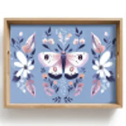 Vlinder - Vleugels - Stippen - Bloemen Dienblad Rechthoek middel -z3d_shopping