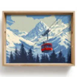 Kabelbaan - Sneeuw - Berglandschap Dienblad Rechthoek middel -z3d_shopping