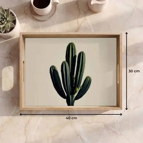 Cactus - Subtiel - Groen Dienblad Rechthoek middel -USP_Formaat