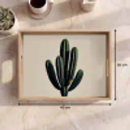 Cactus - Subtiel - Groen Dienblad Rechthoek middel -USP_Formaat