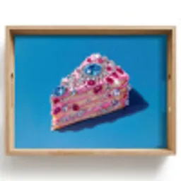Taart - Edelstenen - Glitters - Roze Dienblad Rechthoek middel -z3d_shopping