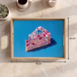 Taart - Edelstenen - Glitters - Roze Dienblad Rechthoek middel -USP_Formaat