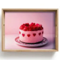 Taart - Hart - Roze Dienblad Rechthoek middel -z3d_shopping