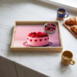 Taart - Hart - Roze Dienblad Rechthoek middel -sfeer2