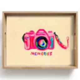 Camera - Memories - Roze - Geschilderd Dienblad Rechthoek middel -z3d_shopping