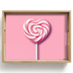 Snoep - Lolly - Hart- Roze Dienblad Rechthoek middel -z3d_shopping