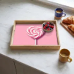Snoep - Lolly - Hart- Roze Dienblad Rechthoek middel -sfeer2