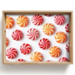 Snoep - Patroon - Rood - Oranje Dienblad Rechthoek middel -z3d_shopping