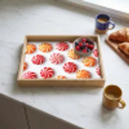 Snoep - Patroon - Rood - Oranje Dienblad Rechthoek middel -sfeer2
