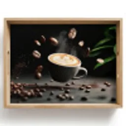 Cappuccino - Kop - Bonen - Bruin Dienblad Rechthoek middel -z3d_shopping