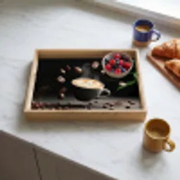 Cappuccino - Kop - Bonen - Bruin Dienblad Rechthoek middel -sfeer2