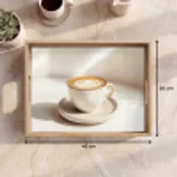 Cappuccino - Schuim - Schotel - Beige Dienblad Rechthoek middel -USP_Formaat