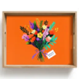 Kaartje - Boeket - Bloemen Dienblad Rechthoek middel -z3d_shopping