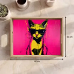 Kat - Art - Zonnebril - Roze Dienblad Rechthoek middel -USP_Formaat
