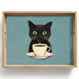 Kat - Zwart - Koffie - Minimalistisch Dienblad Rechthoek middel -z3d_shopping