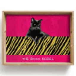 Kat - Baas - Roze - Tijgerprint Dienblad Rechthoek middel -z3d_shopping