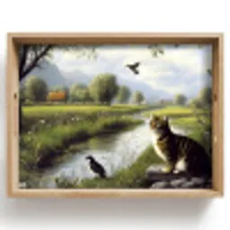 Kat - Beekje - Weide Dienblad Rechthoek middel -z3d_shopping