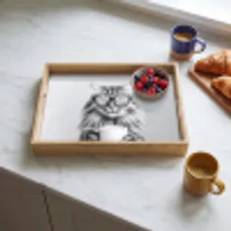 Kat - Bril - Mok - Pluizig Dienblad Rechthoek middel -sfeer2
