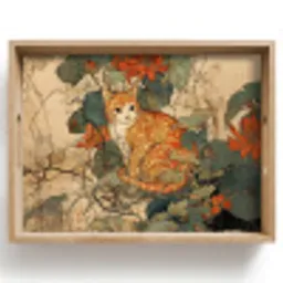 Kat - Sierlijk - Bloemen Dienblad Rechthoek middel -z3d_shopping