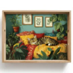 Kat - Planten - Groen Dienblad Rechthoek middel -z3d_shopping